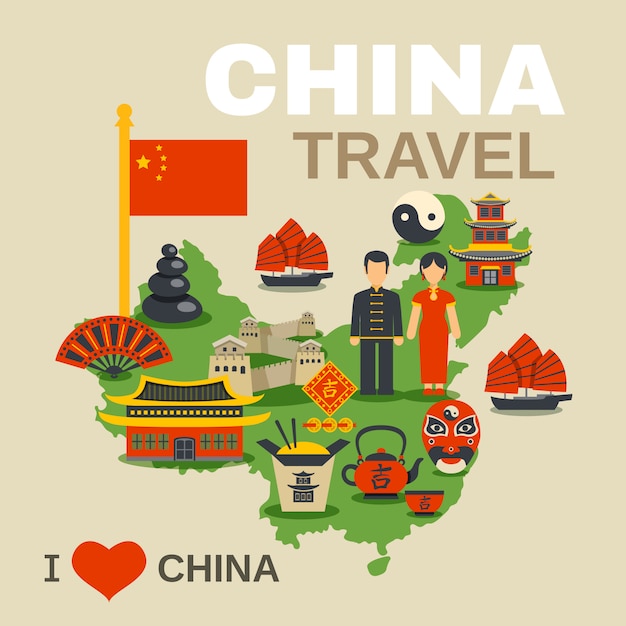 Gratis vector chinese cultuur tradities reisagentschap poster