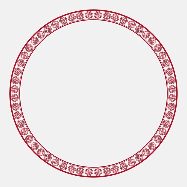 Chinese frame Lu symbool patroon rode cirkel in Chinees Nieuwjaar thema