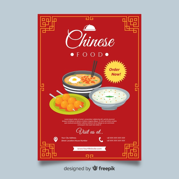 Chinese gerechten restaurant flyer