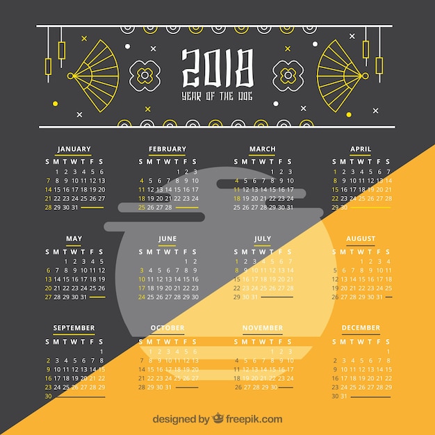 Gratis vector chinese nieuwjaarskalender