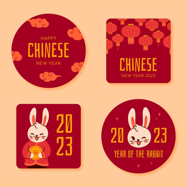 Chinese nieuwjaarsviering labels collectie