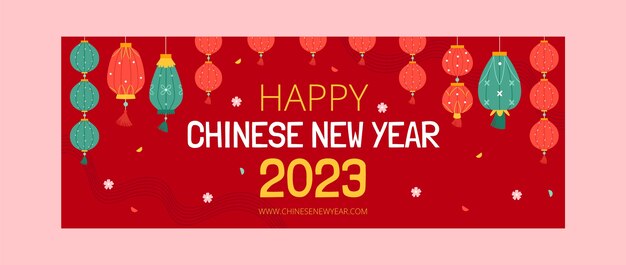 Gratis vector chinese nieuwjaarsviering sociale media voorbladsjabloon