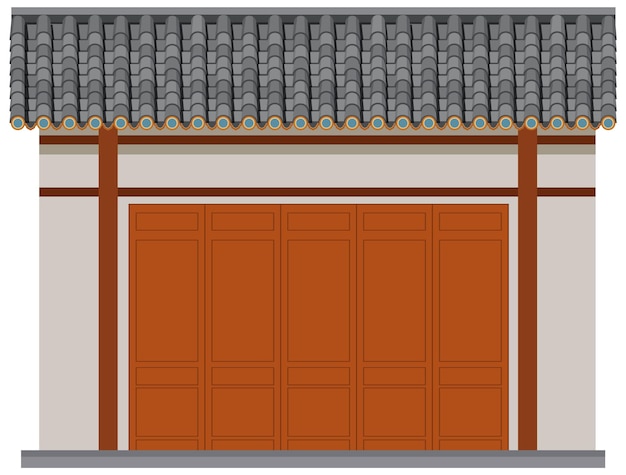 Gratis vector chinese traditionele architectuur op witte achtergrond