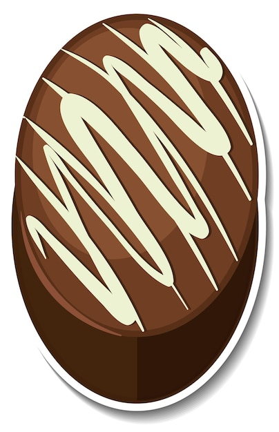 Gratis vector chocolade brownie sticker geïsoleerd op een witte achtergrond