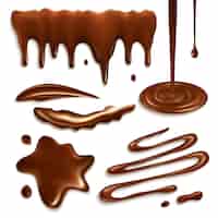 Gratis vector chocolade drops set