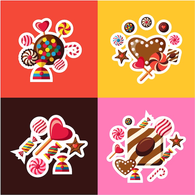 Gratis vector chocolade elementen collectie