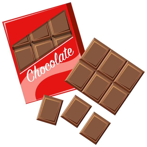 Chocoladereep in pakket op wit