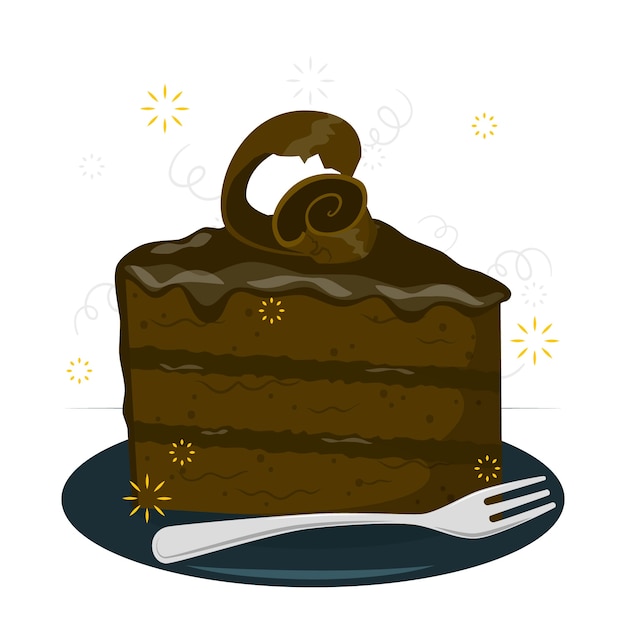 Gratis vector chocoladetaart concept illustratie