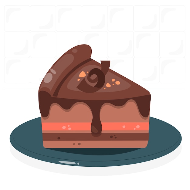Gratis vector chocoladetaart concept illustratie