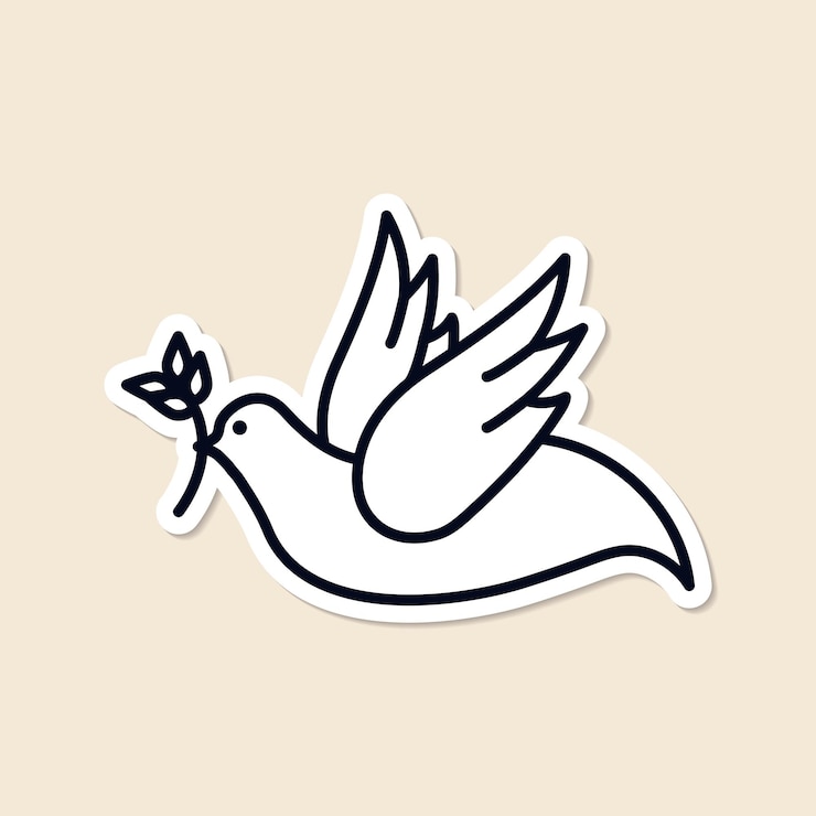 Gratis Vector christelijke duif van vredessymbool sticker vector