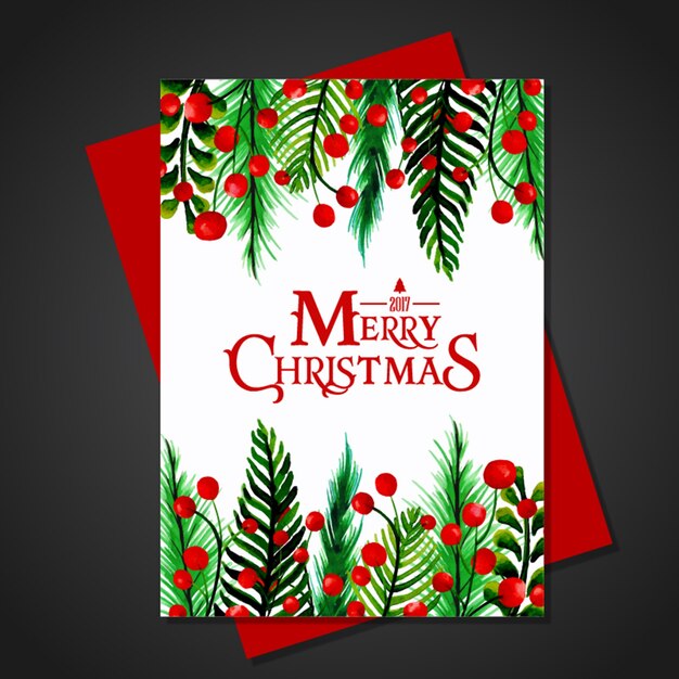 Christmas Watercolor Greeting Card