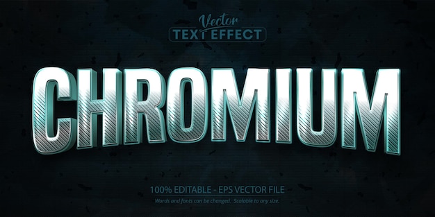 Chrome-teksteffect, bewerkbare zilver- en chroom-tekststijl op turquoise grunge-achtergrond