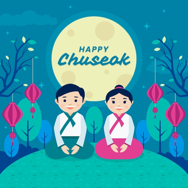 Chuseok festival illustratie