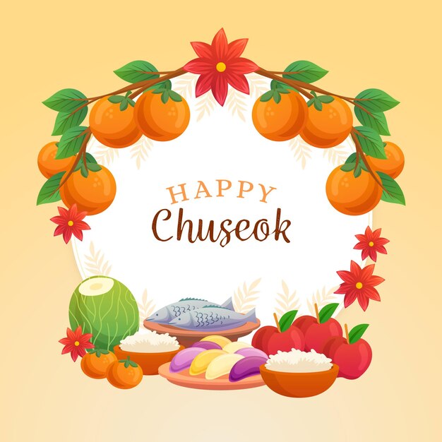 Chuseok festival tekening concept