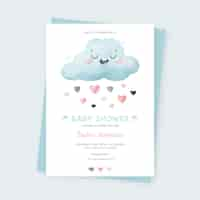 Gratis vector chuva de amor baby shower kaartsjabloon