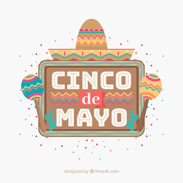 Cinco de mayo achtergrond met Mexicaanse elementen