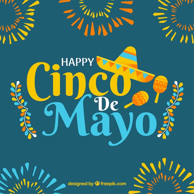 Cinco de mayo achtergrond met vuurwerk