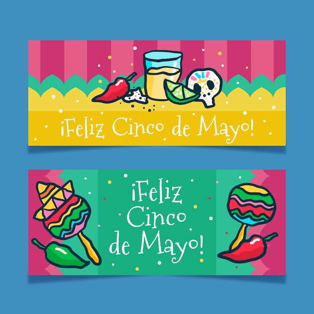 Cinco de mayo banners tekenen