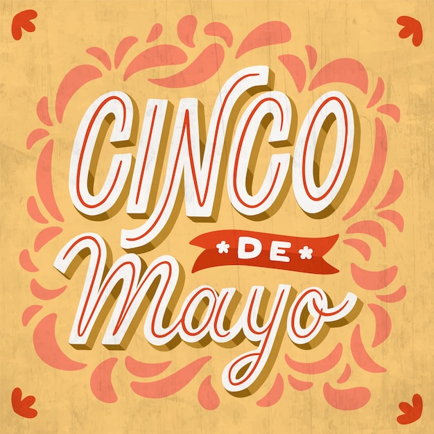 Gratis vector cinco de mayo belettering concept