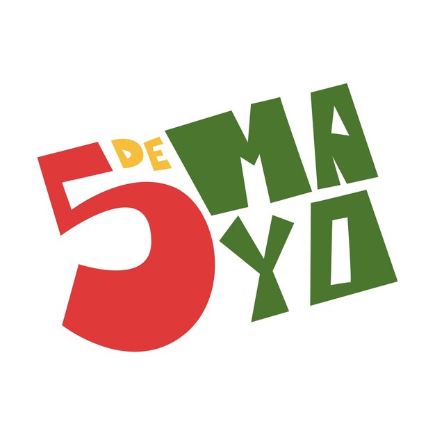 Cinco de mayo belettering pictogram geïsoleerd