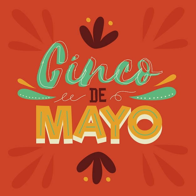 Gratis vector cinco de mayo belettering