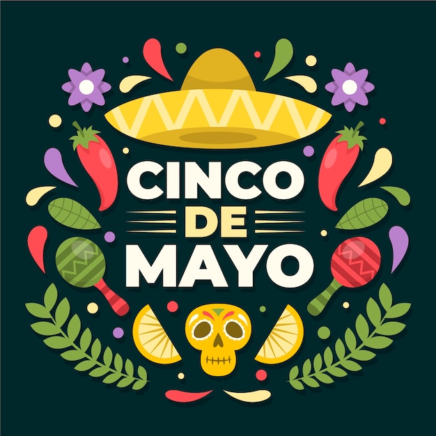 Cinco de mayo-evenement in vlakke stijl