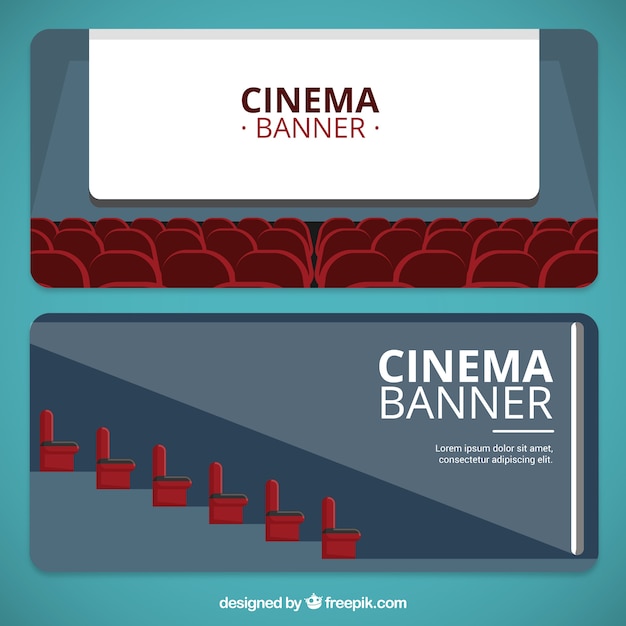 Gratis vector cinema banners in twee perspectieven