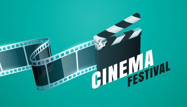 Cinema film festival achtergrond met open klepel bord ontwerp