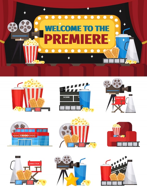 Gratis vector cinematografie elementen concept