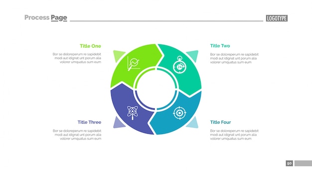 Gratis vector circle infographics slide template