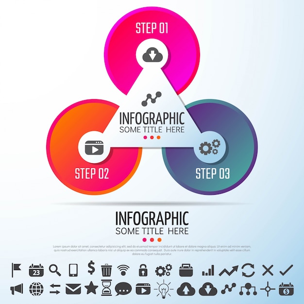 Gratis vector circle infographics template design