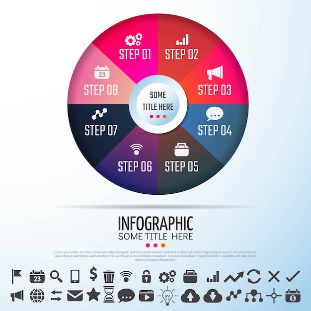 Circle infographics template design