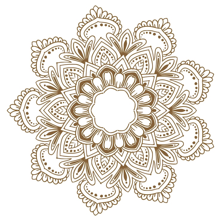 Gratis Vector circulair patroon in de vorm van een decoratief mandala-ontwerp