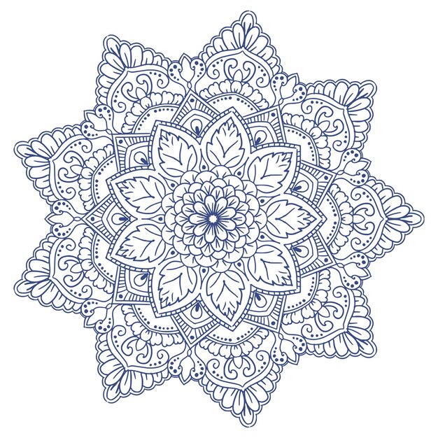 Circulair patroon in de vorm van een decoratieve mandala op witte achtergrond