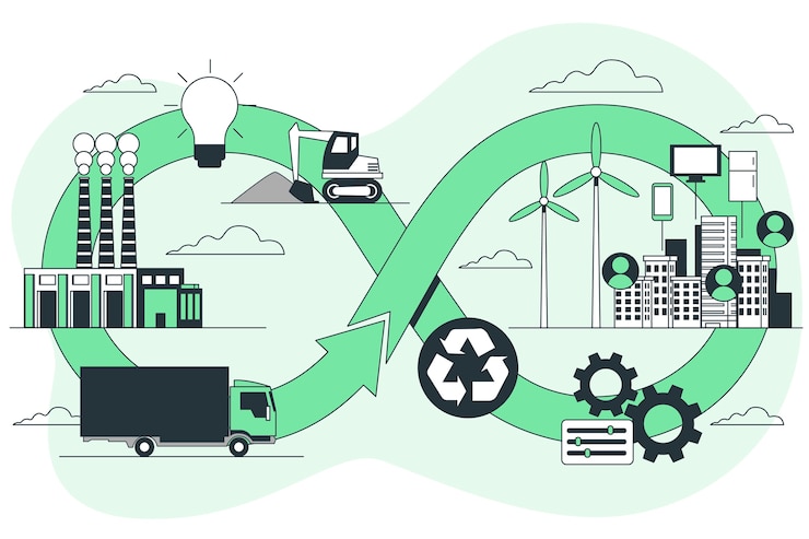 Gratis Vector circulaire economie concept illustratie
