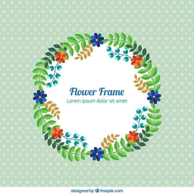 Circulaire frame met sommige bloemen