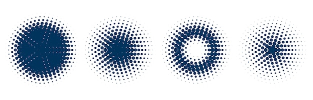 Circulaire halftoonpatroon set van vier