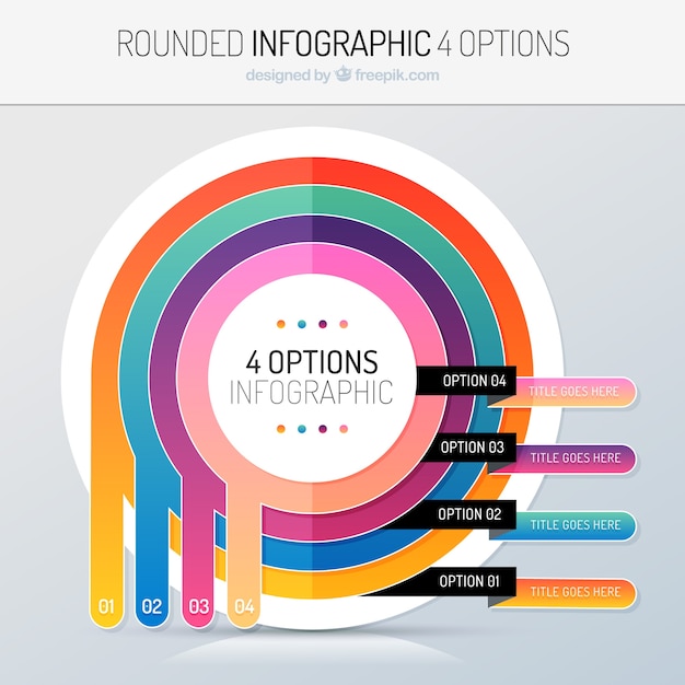 Circulaire infografische sjabloon met abstract ontwerp