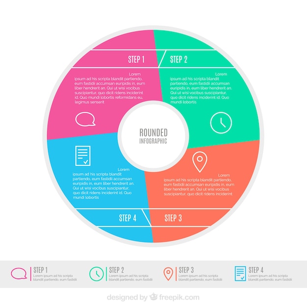 Gratis vector circulaire infographic in minimalistische stijl