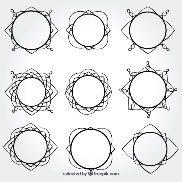 Gratis vector circular frames in sier stijl