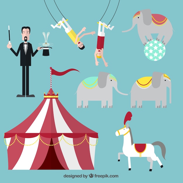 Gratis vector circusvoorstelling iconen