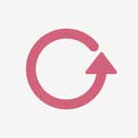 Gratis vector cirkel pijlpictogram, roze sticker, herhaal symbool vector