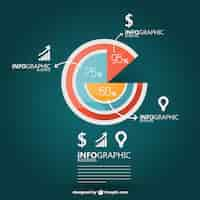 Gratis vector cirkeldiagram infographic business design