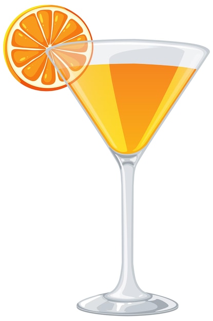 Gratis vector citruscocktail in elegant glas