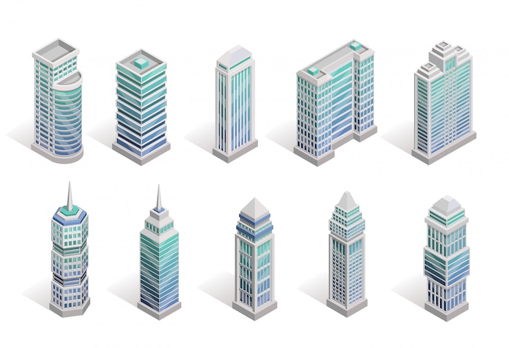 Gratis Vector city houses set