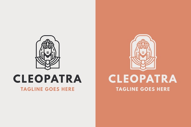 Gratis vector cleopatra karakter logo ontwerp