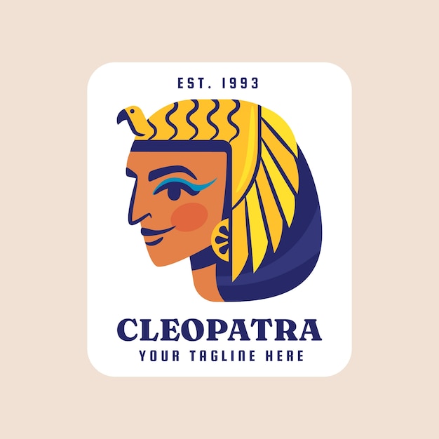 Gratis vector cleopatra-logo ontwerpsjabloon