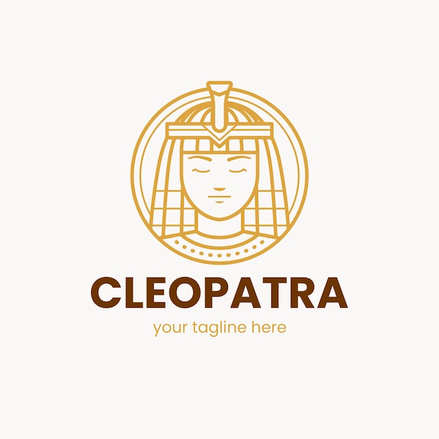 Cleopatra-logosjabloon voor plat ontwerp