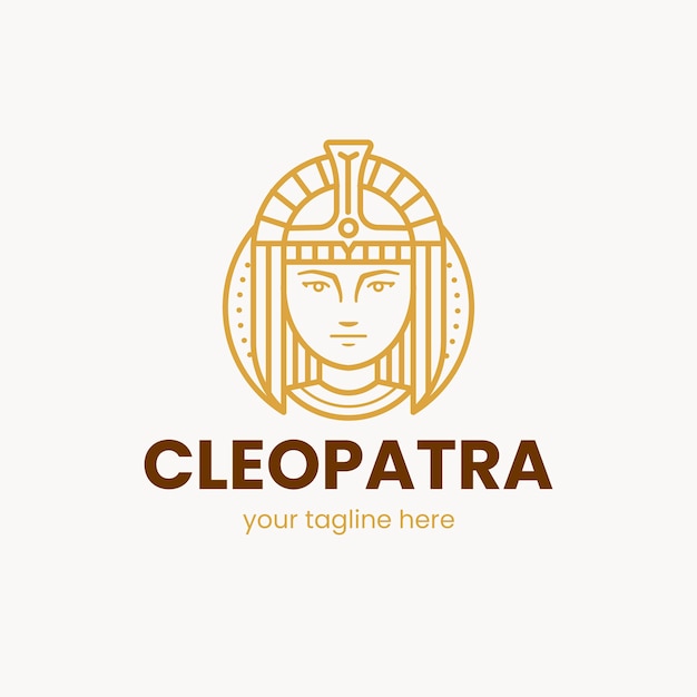 Cleopatra-logosjabloon voor plat ontwerp