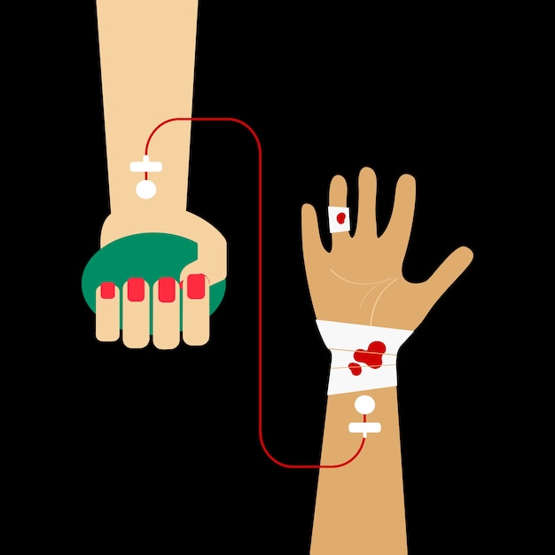 Clipart van bloedtransfusie vectorillustratie